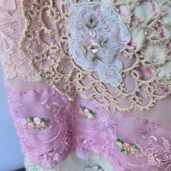 Timeless Beauty Heirloom Lace Maxi Dress - Repurposed Vintage Romantic Gown - Picture 6 of 10